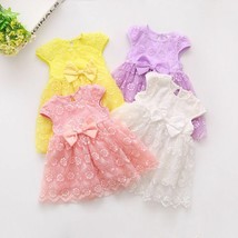 Kids Baby Girls Short Sleeve Summer Lace Dress Party New Fashion Princes... - £9.58 GBP