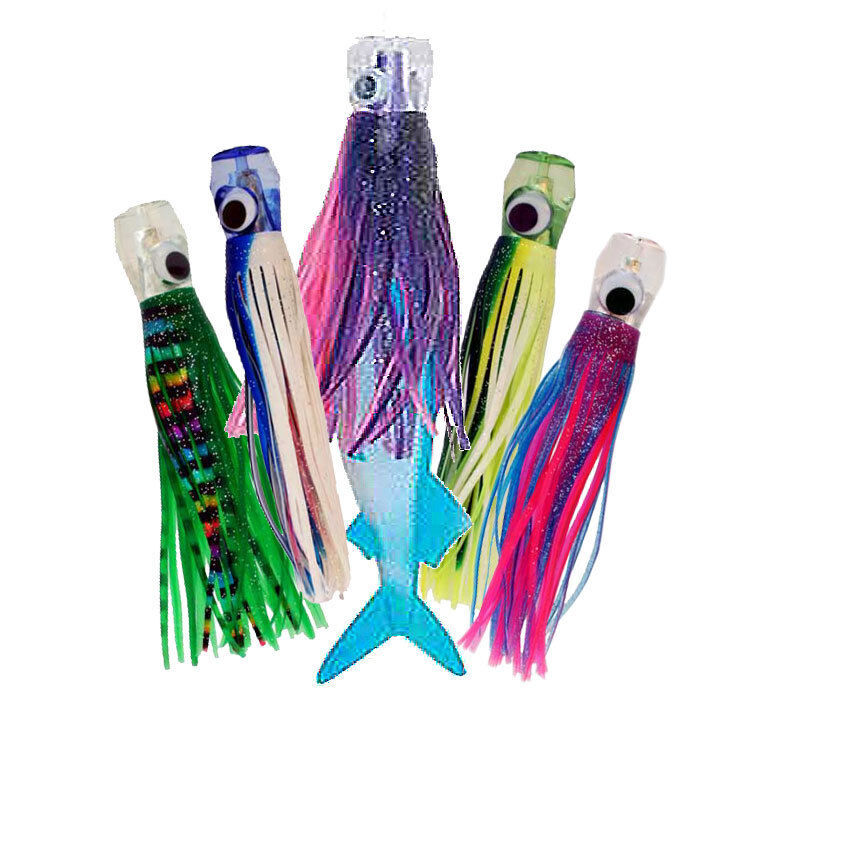 Chugger Head Resin Head Trolling Lures For Dolphin Tuna Wahoo Multicolor 5 Pack - $38.95