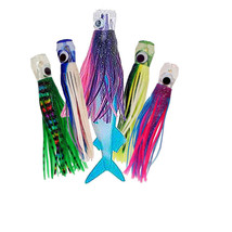 Chugger Head Resin Head Trolling Lures For Dolphin Tuna Wahoo Multicolor 5 Pack - £31.13 GBP