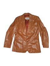Vintage 1970’s Chess King Cognac Brown Leather Jacket Sport Coat Sz 44 - £37.19 GBP