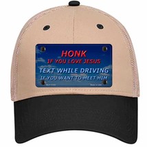Honk If You Love Jesus Novelty Khaki Mesh License Plate Hat - £23.17 GBP