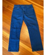 Vintage 90s Mens Wrangler Logo Patch Back Pocket Jeans Stonewash Blue 36... - £18.67 GBP