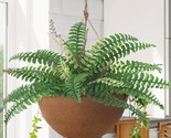 34&quot; Realistic Natural Look Hanging Boston Faux fern Silk Plants Artifici... - £22.09 GBP