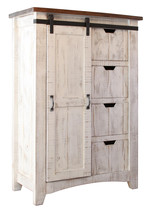 37" Brown and White Solid Wood Four Drawer Chest - $18,874.06 MXN