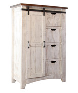 37&quot; Brown and White Solid Wood Four Drawer Chest - €856,17 EUR