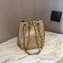 Fouieux 2023 Summer Women Designer Handbags Vintage PU Leather Lattice Bucket Ba - £51.61 GBP