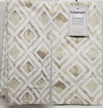 Set of 2 Printed Jumbo Kitchen Cotton Towels(18&quot;x28&quot;)BEIGE DIAMONDS,Cuis... - $14.84