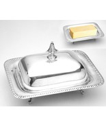 SHEFFIELD SILVER PLATE EPC BUTTER DISH LID &amp; FEET ENGLAND ANTIQUE 6” 340 - $40.32 CAD