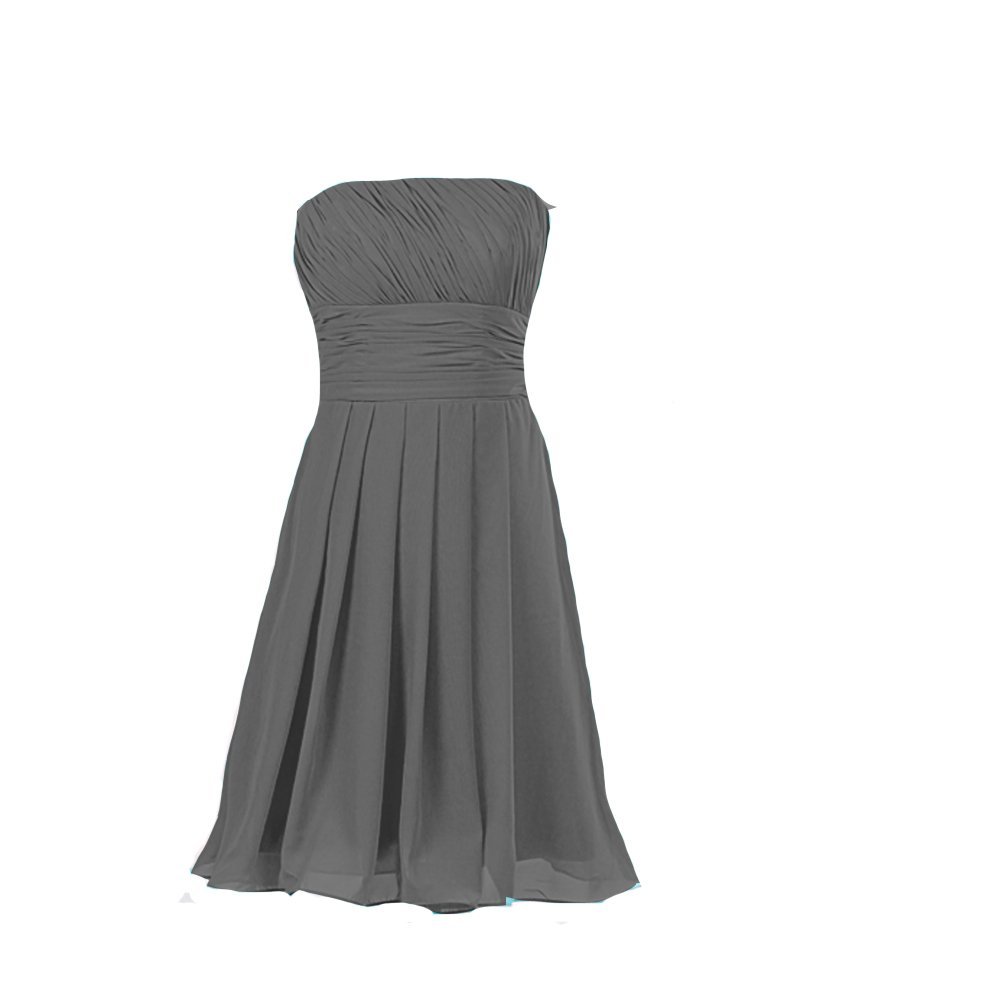Kivary Women's Chiffon Short A Line Knee Length Simple Wedding Party Bridesmaid