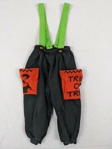 Pattycakes Halloween Sweat Childs Pants Suspenders Pumpkin Trick Treat S... - £15.15 GBP