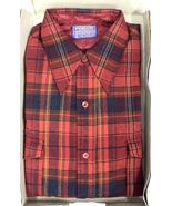 VTG 70s–80s Pendleton Loop Collar Wool Shirt L Red Tartan Plaid Deadstock NIB - $223.95