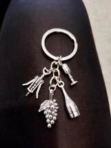 New Cute Wine  Lovers Keychain Wonderful Gift  - $7.00