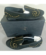 Guiseppe Zanotti Design Black Gold Studd Loafers Size 8 US (B1) - £139.18 GBP