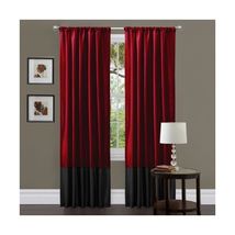 Lush Decor Milione Fiori Curtain Panel Pair, 84-Inch by 42-Inch, Red/Black  - $73.00