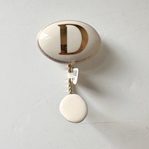 NEW Anthropologie Letter D Gold Oval Metal Wall Hook Hat Tie Back Cottagecore - £11.10 GBP