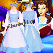 Beauty And The Beast Princess Belle Maid Dress Cosplay Costume Uniform O... - £59.45 GBP