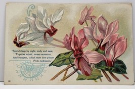 Flowing Flowers Sound Sleep by Night Embossed Greeting Postcard G18 - £4.71 GBP