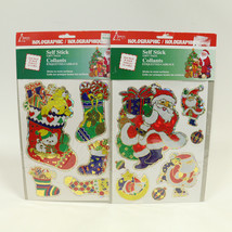 Christmas Wall Window Holographic Stickers Merry Christmas Decoration (LOT OF 2) - £6.08 GBP