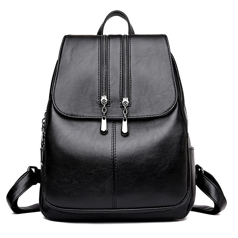 Primary image for Women Leather BackpaHigh Quality 2019 Female Vintage Backpack Travel Shoulder Ba