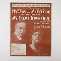 Sheet Music Love Me In The Morning Early My Hometown Girl Comedy Antique 1916 - £39.04 GBP