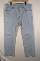 Levis 505 Jeans Men’s Size 36X29 Blue Denim Straight Fit Tagged Actual 38x29.5 - £10.95 GBP