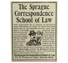 Sprague Correspondence School Of Law 1894 Advertisement Victorian ADBN1kk - £15.46 GBP