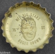 Coca Cola NFL All Star Bottle Cap Detroit Lions Roger Brown Coke King Size Soda - $6.89