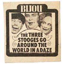 1963 The Three Stooges Bjiou Movie Advertisement Around The World Film F6F - $41.81 CAD