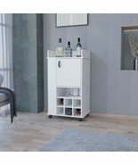 Allandale White Bar Cart: Wine Rack &amp; Casters - $3,383.43 MXN