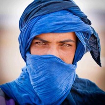 Indigo Tuareg Scarf Turban Ethnic Blue Sahara Unisex Adulte, écharpe ind... - $29.39