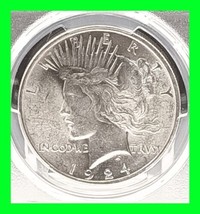 1924 Peace Silver Dollar $1 PCGS Graded MS63 UNC - Cert # 7363.63/48459941 - $123.74