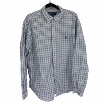 Polo Ralph Lauren Mens XXL Blue White Button Up Check long sleeve shirt - $15.19