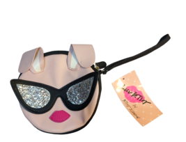 Luv Betsy By Betsy Johnson pink round bunny wristlet purse bag cat eye glasses - £16.29 GBP