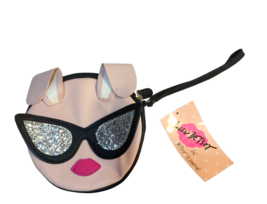 Luv Betsy By Betsy Johnson pink round bunny wristlet purse bag cat eye g... - £15.54 GBP