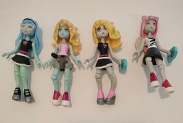 Monster High Mega Bloks Dolls Ghoulia Lagoona Rochelle 3&quot; lot of 4 - £7.95 GBP