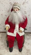 Vintage 1960’s Animated Mechanical Life Sized Seated Folk Art Santa Claus - $990.00
