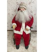 Vintage 1960’s Animated Mechanical Life Sized Seated Folk Art Santa Claus - $990.00