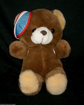 12&quot; VINTAGE FAIRVIEW BROWN TEDDY BEAR W/ BLUE BACKPACK STUFFED ANIMAL PL... - £34.17 GBP