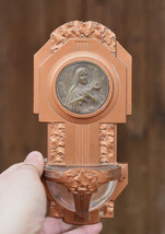 ⭐ antique/vintage French ,holy water font with Saint Teresa medal,art deco⭐ - $44.55