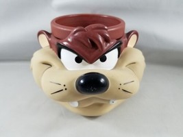 Tasmanian Devil 3D Face Head Shaped Mug Cup Vintage 1993 Warner Bros Plastic - £10.45 GBP