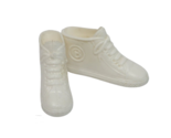 VINTAGE 1990&#39;s MATTEL BARBIE / SKIPPER ALL WHITE LACE UP TIE HIGH TOP SN... - $23.75