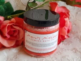 Foaming Bath Salt -- MERRY MISTLETOE!  Holiday scent, Cranberry, Fir, Peppermint - £7.85 GBP