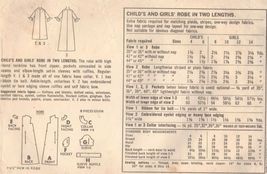 Vintage 1966 Girls Robe Bathrobe Housecoat In 2 Lengths Sew Pattern S8 ...