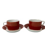 Fitz &amp; Floyd Rondelet Terra Cotta Flat Cup Saucer Set Demitasse Coffee P... - $24.74