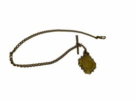 Vintage Antique Albert Watch Chain With Fob Gold Tone - $18.74