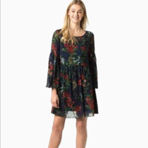 Lauren Ralph Lauren Sz 4 Oceana Georgette Floral Dress Bell Sleeve Sheer... - £23.73 GBP