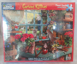 White Mountain 1000 Piece Puzzle CURIOUS KITTENS larger pieces by Steven... - $40.16
