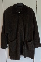 Womens L Pashi Multitone Brown 1-Button Velvet Collar Coat Jacket Poncho - $28.71