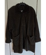 Womens L Pashi Multitone Brown 1-Button Velvet Collar Coat Jacket Poncho - €24,70 EUR