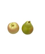 Life-Like Pear &amp; Peach Salt &amp; Pepper Shaker Set Hand-Painted Mexican Pot... - £10.58 GBP